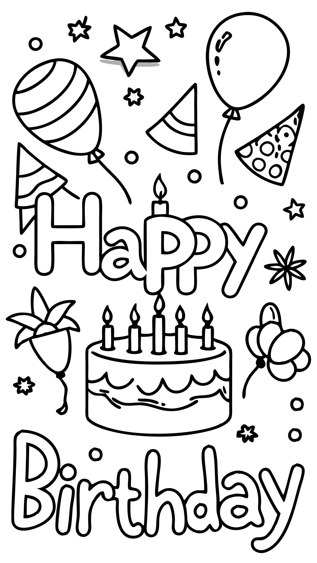 free happy birthday coloring pages printable